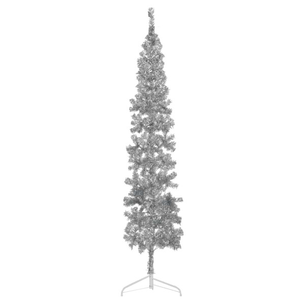 Sztuczna choinka połówka Srebrny 240 cm vidaXL 401725