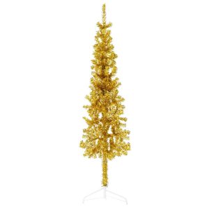 Sztuczna choinka połówka Złoto 120 cm vidaXL 375195 Sztuczna choinka połówka Złoto 120 cm vidaXL 375195