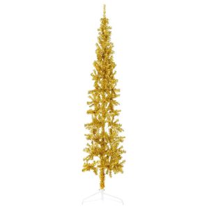 Sztuczna choinka połówka Złoto 180 cm vidaXL 401820 Sztuczna choinka połówka Złoto 180 cm vidaXL 401820
