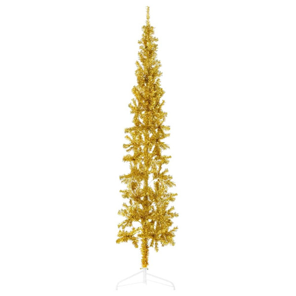 Sztuczna choinka połówka Złoto 240 cm vidaXL 401796