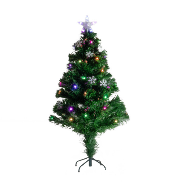 Sztuczna choinka z lampkami i gwiazdą, 120 cm 808674