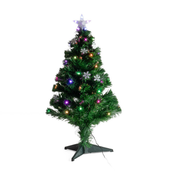 Sztuczna choinka z oświetleniem i gwiazdą, 90 cm 384670