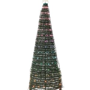 Sztuczna choinka ze światełkami LED 160 cm zielona 306014 Sztuczna choinka ze światełkami LED 160 cm zielona 306014
