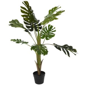 Sztuczna Monstera 110 cm w czarnej donicy realistyczna roślina dekoracyjna 1042973 Sztuczna Monstera 110 cm w czarnej donicy realistyczna roślina dekoracyjna 1042973
