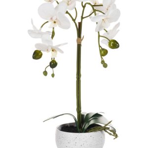 Sztuczna roślina biała orchidea w doniczce 42 cm 413021 Sztuczna roślina biała orchidea w doniczce 42 cm 413021