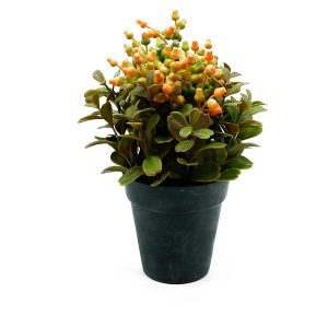 Sztuczna roślina w doniczce 18 cm pomarańczowa 44386