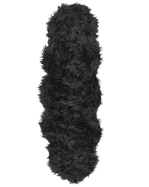 Sztuczna skóra owcza futro 60 x 180 cm czarna 59192