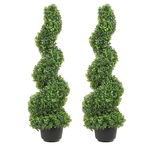 Sztuczne drzewko bukszpan 122 cm zestaw 2szt dekoracja ogrodowa i domowa 829275
