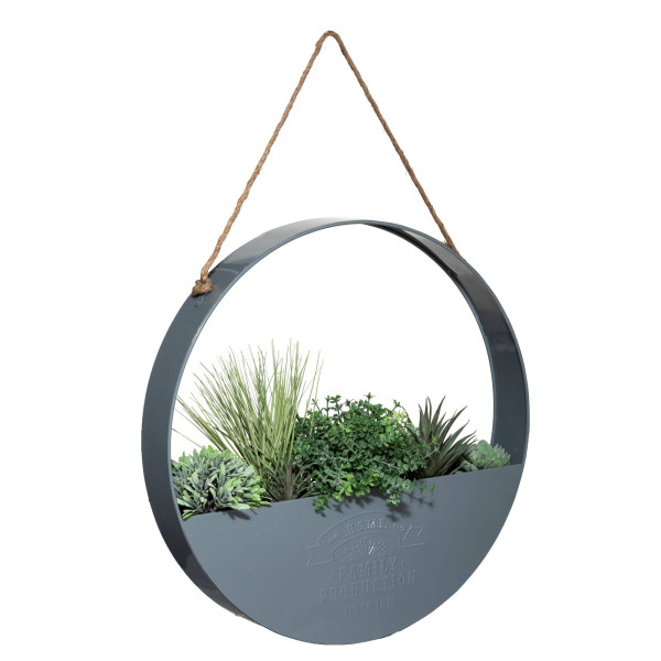 Sztuczne kwiaty, Ø 44 cm, wisząca dekoracja w metalowej osłonce 81524