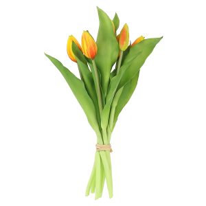 Sztuczny bukiet Tulipanów 7 szt. 33 cm pomarańczowych 55246 Sztuczny bukiet Tulipanów 7 szt. 33 cm pomarańczowych 55246