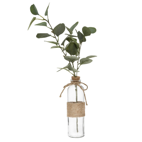 Sztuczny liść, Gałązka eukaliptusa w wazonie, 48 cm 81513