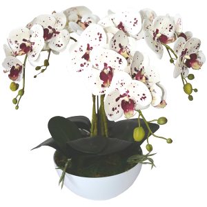 Sztuczny stroczyk 5 pędowy w doniczce 50 cm biało-różowy 49758 Sztuczny stroczyk 5 pędowy w doniczce 50 cm biało-różowy 49758