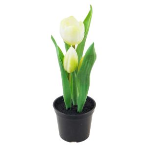 Sztuczny tulipan w doniczce 22 cm biały 47209 Sztuczny tulipan w doniczce 22 cm biały 47209