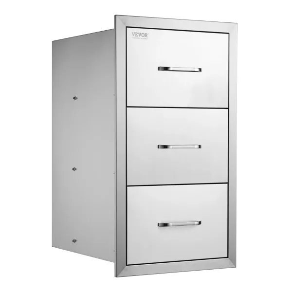 Szuflady do kuchni zewnętrznej 41x72x52 stal nierdzewna do BBQ i patio 937021