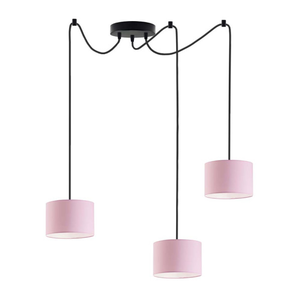 Szykowna lampa wisząca WAIKIKI W3 Czarny - Jasny Różowy 879986