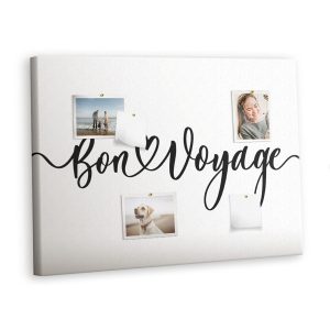 Tablica korkowa 100×70 cm dekoracyjna + pinezki Bon voyage 428318