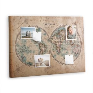 Tablica korkowa 100×70 cm dekoracyjna + pinezki Globus 528042