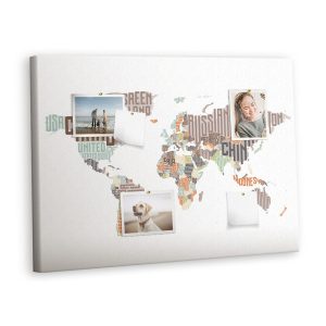 Tablica korkowa 100×70 cm dekoracyjna + pinezki Mapa 407031