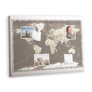 Tablica korkowa 100×70 cm dekoracyjna + pinezki Mapa 372564