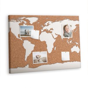 Tablica korkowa 100×70 cm dekoracyjna + pinezki Mapa 407077