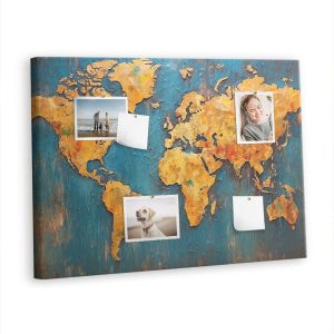 Tablica korkowa 100×70 cm dekoracyjna + pinezki Mapa 425950