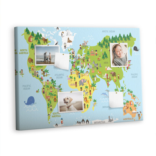 Tablica korkowa 100x70 cm dekoracyjna + pinezki Organizer 425952