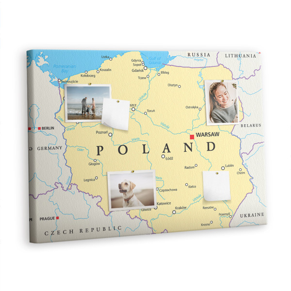 Tablica korkowa 100x70 cm dekoracyjna + pinezki Polska 428315