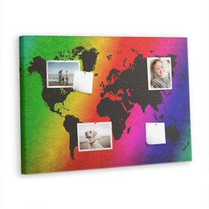 Tablica korkowa 100×70 cm dla dzieci + pinezki Mapa świata 354931 Tablica korkowa 100×70 cm dla dzieci + pinezki Mapa świata 354931