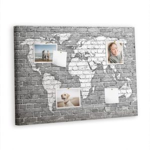 Tablica korkowa 100×70 cm dla dzieci + pinezki Mapa świata 372676 Tablica korkowa 100×70 cm dla dzieci + pinezki Mapa świata 372676