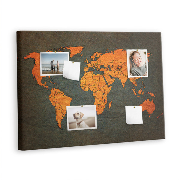 Tablica korkowa 100x70 cm do kuchni + pinezki Mapa świata 354926