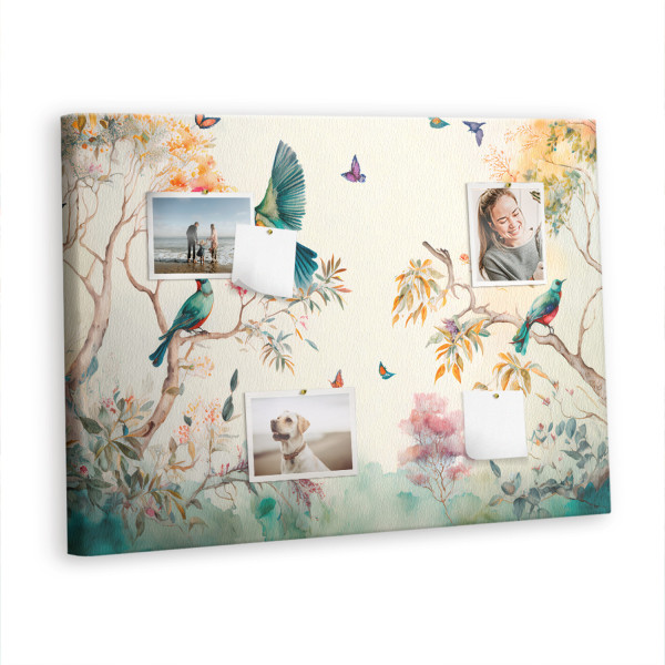 Tablica korkowa 100x70 cm do kuchni + pinezki Ptaki natura 346556