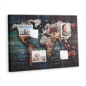 Tablica korkowa 100×70 cm do pracy + pinezki Liniowa mapa 425947
