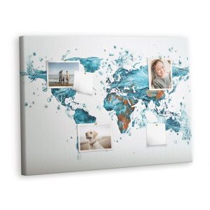 Tablica korkowa 100×70 cm do przedpokoju + pinezki Mapa 354921