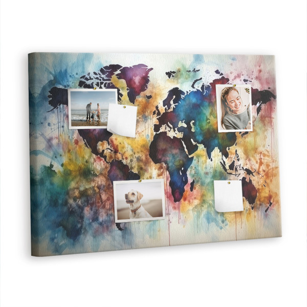 Tablica korkowa 100x70 cm do salonu + pinezki Mapa 372555