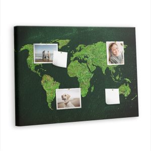 Tablica korkowa 100×70 cm do salonu + pinezki Mapa świata 425932 Tablica korkowa 100×70 cm do salonu + pinezki Mapa świata 425932