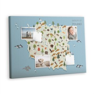 Tablica korkowa 100×70 cm do salonu + pinezki Polska 428476