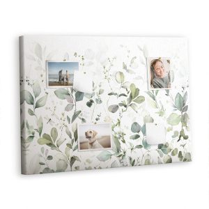 Tablica korkowa 100×70 cm do salonu + pinezki Rośliny 350843