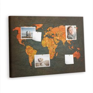 Tablica korkowa 100×70 cm do szkoły + pinezki Mapa świata 355220 Tablica korkowa 100×70 cm do szkoły + pinezki Mapa świata 355220