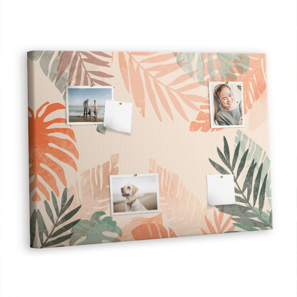 Tablica korkowa 100x70 cm organizer + pinezki Liście 350904