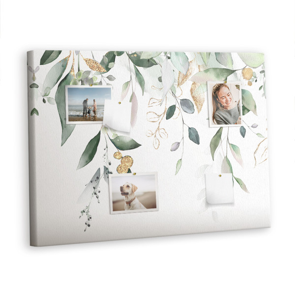 Tablica korkowa 100x70 cm organizer + pinezki Liście 350914