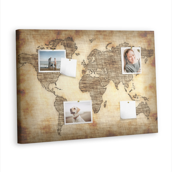 Tablica korkowa 100x70 cm organizer + pinezki Mapa 372672