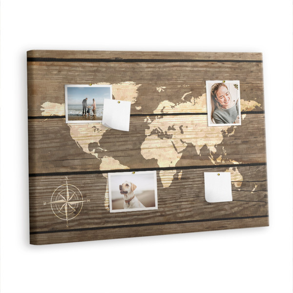 Tablica korkowa 100x70 cm organizer + pinezki Mapa Świata 372598
