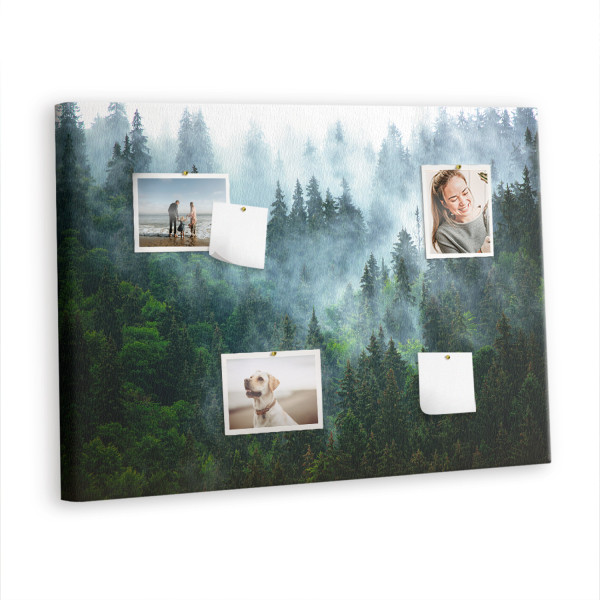 Tablica korkowa 100x70 cm planer + pinezki Mglisty las 395489