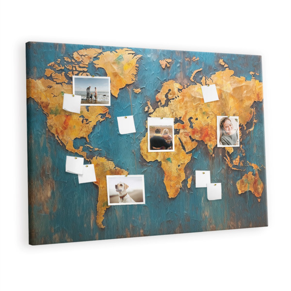 Tablica korkowa 120x80 cm dekoracyjna + pinezki Mapa 425989