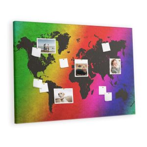 Tablica korkowa 120×80 cm dla dzieci + pinezki Mapa świata 354935 Tablica korkowa 120×80 cm dla dzieci + pinezki Mapa świata 354935