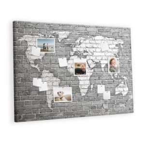 Tablica korkowa 120×80 cm dla dzieci + pinezki Mapa świata 372656 Tablica korkowa 120×80 cm dla dzieci + pinezki Mapa świata 372656