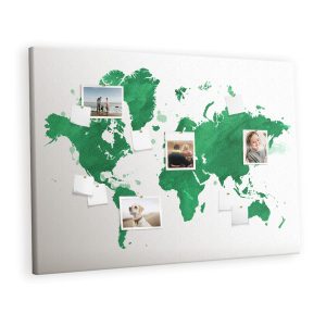 Tablica korkowa 120×80 cm dla dzieci + pinezki Mapa świata 425870 Tablica korkowa 120×80 cm dla dzieci + pinezki Mapa świata 425870