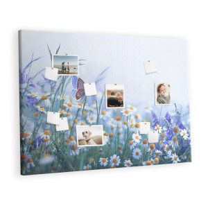 Tablica korkowa 120×80 cm do biura + pinezki Motyl na łące 430881