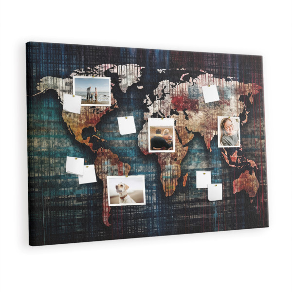 Tablica korkowa 120x80 cm do pracy + pinezki Liniowa mapa 425921