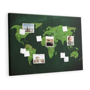 Tablica korkowa 120×80 cm do salonu + pinezki Mapa świata 425986 Tablica korkowa 120×80 cm do salonu + pinezki Mapa świata 425986